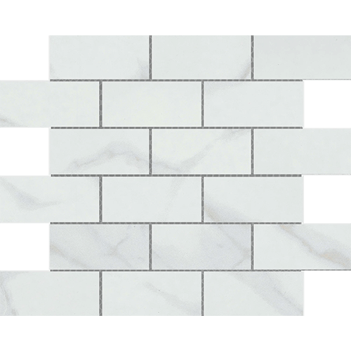 Serendra Polished 2" x 4" Offset Mosaic 12" x 12" Luna Porcelain Tile