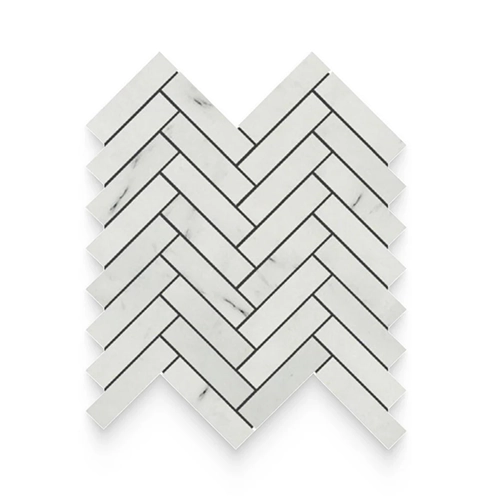 Bianco Bello 1" x 4" Herringbone Honed