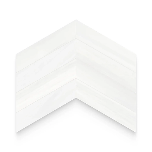 Bianco Dolomite Calida 2" x 8.5" Chevron Honed