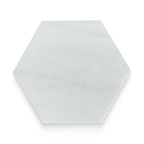 Daphne White 6" x 6" Hexagon Polished