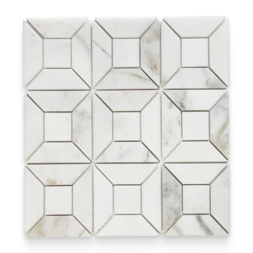 Daphne White Square Geometric Polished