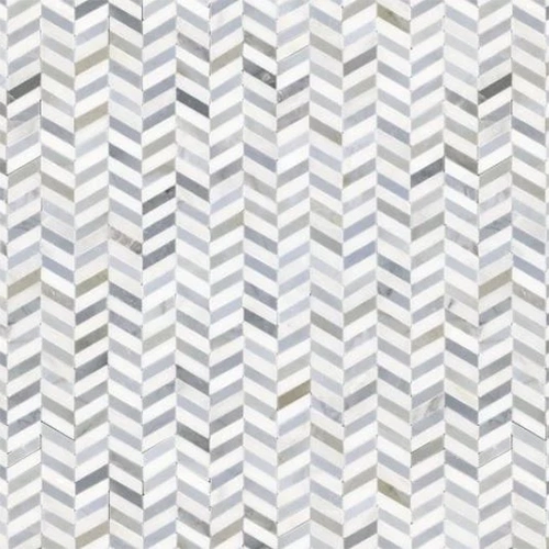 Luxe Cadet Blue Chevron Ocean Polished