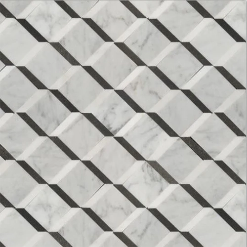 Luxe Carrara White Florentine Black Polished