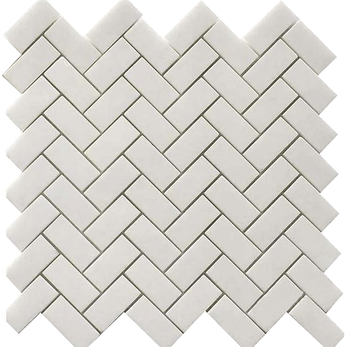 Thassos White Herringbone Mosaic Polished 1"x2"