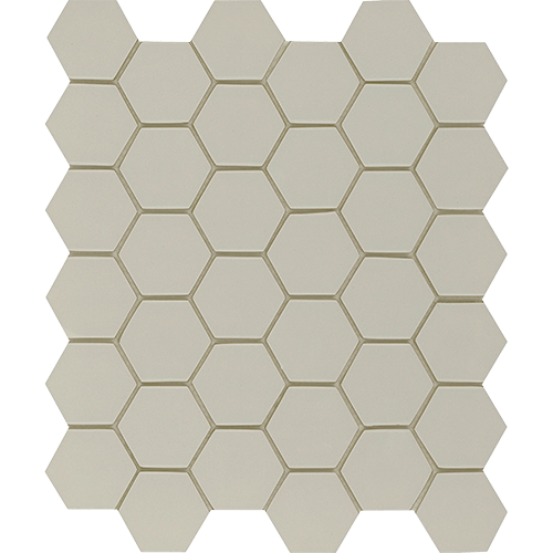 Concept Hex 2" x 2" Mosaic 11" x 12" Fawn Glass Tile