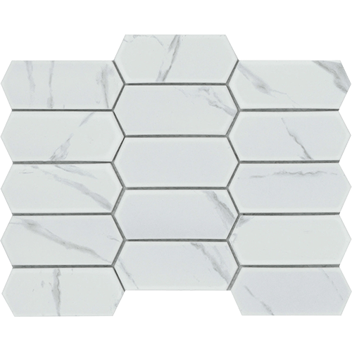 Elegan Calacatta Thicket Mosaic 10" x 14" Glass Tile