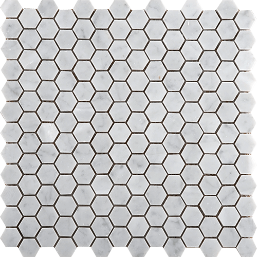 Marble Bianco Gioia Honed 1" Hex 12" x 12" Tile