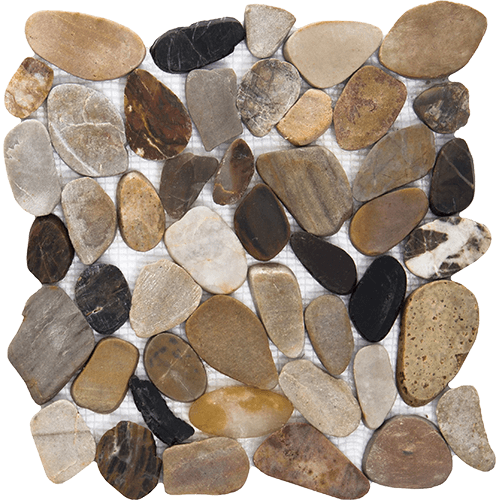 Rivera Pebble 4 Color 12" x 12" Stone Tile