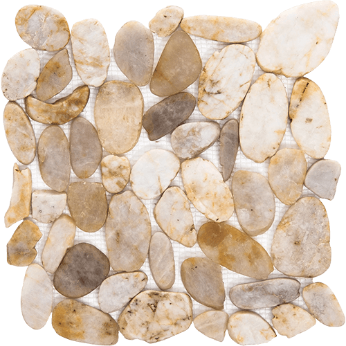 Rivera Pebble Cream 12" x 12" Stone Tile