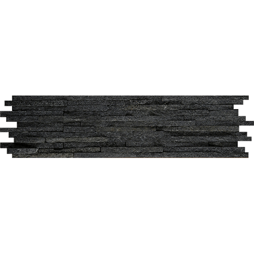 Slate Black Mini Stacked 6" x 24" Stone Tile