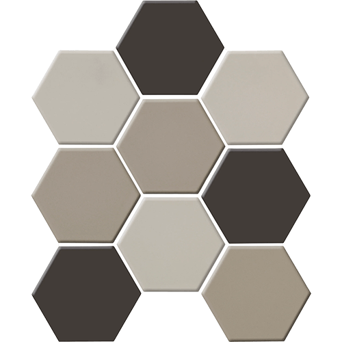 Source Dark Blend 3" Hex 9" x 10" Porcelain Tile