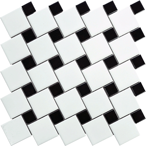Spin White Black Dot 11" x 11" Porcelain Tile