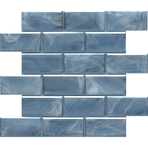 Splash 2" x 4" Bevel Blue Glass Tile