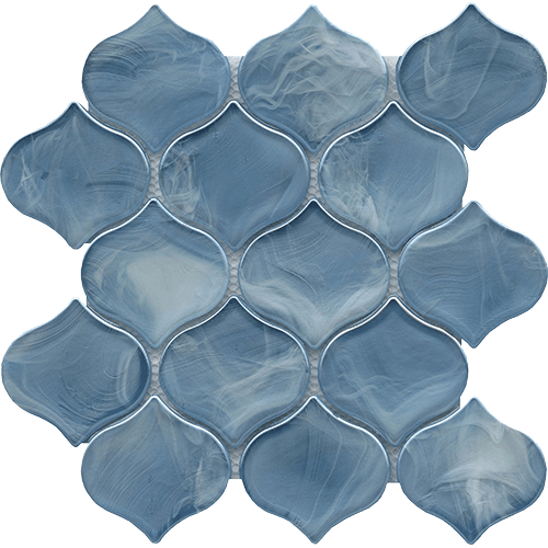 Splash Arabesque Blue Glass Tile