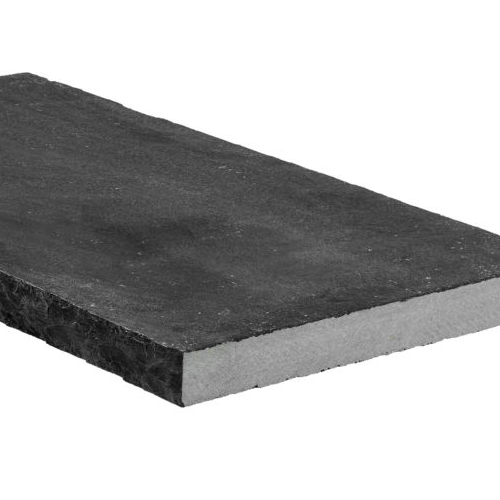 Lime Black - Rockface Edge Wall Cap 12" x 24" x 3cm