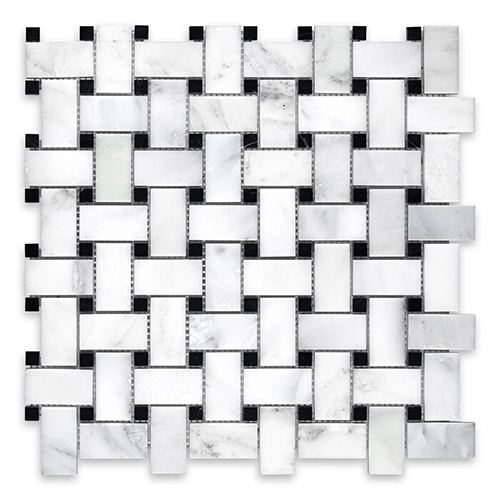 nsr-oriental-basketweave-black-dot-polished Oriental White - Basketweave w/ Black Dot Polished