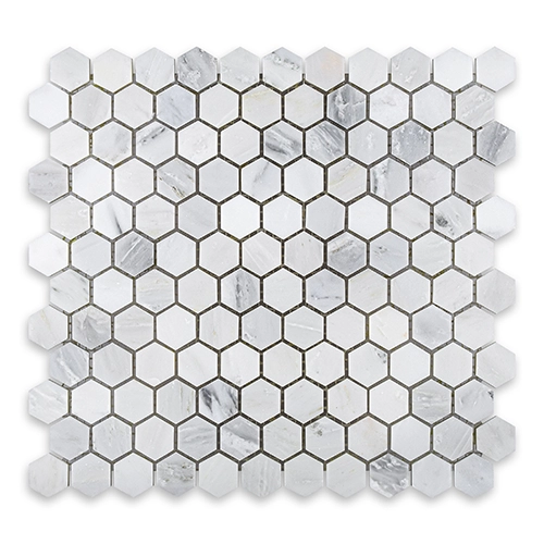 Oriental White - Hexagon 1" Polished
