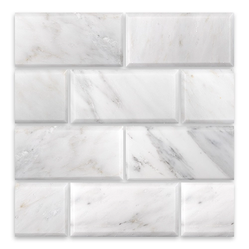 Oriental White 3" x 6" Beveled Honed