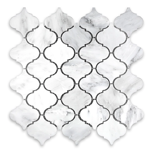 Oriental White - Arabesque 3" x 3" Polished