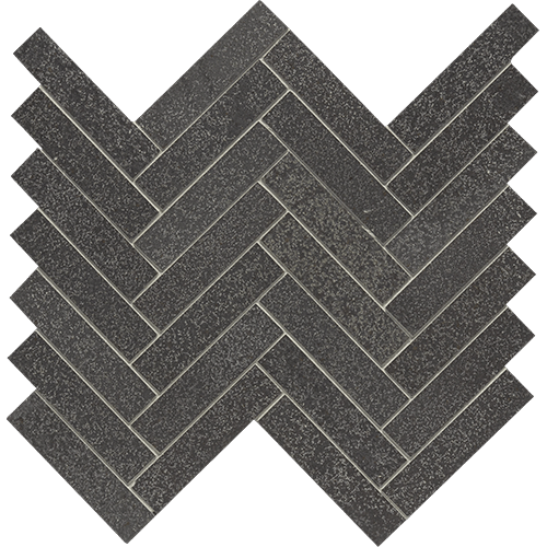 Basalt Herringbone Honed 1" x 4" Mesh Stone Tile