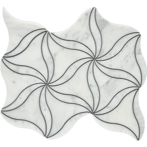 Petal Blanco Honed Mesh Marble Tile