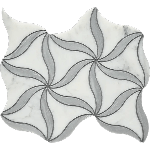 Petal Blanco Luna Honed Mesh Marble Tile