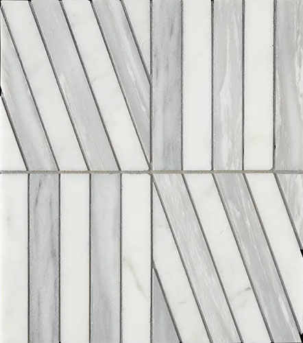 Zigzag Blanco Luna Honed Mesh Stone Tile