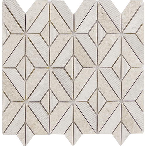 Marble Presidio Ivory Rhombus Mosaic 12" x 12" Tile