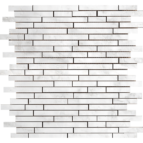 Marble Winter Frost Linear Mosaic 12" x 13" Tile