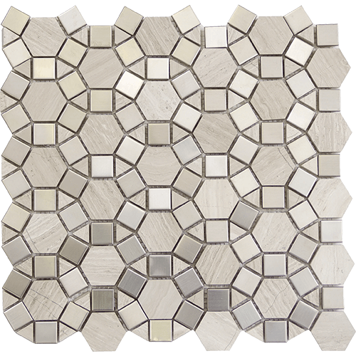 Metro Cream Gem Mosaic 12" x 12" Tile