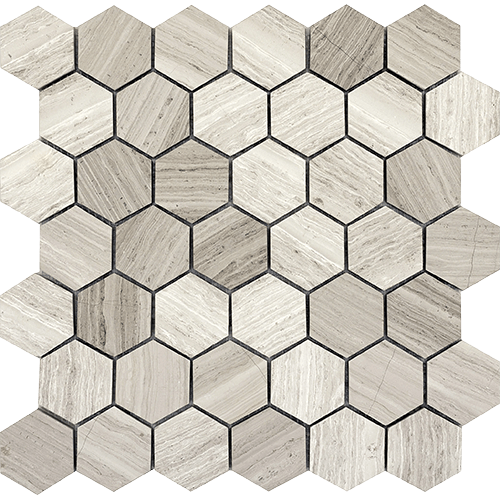 Metro Cream Hex Large Mosaic 12" x 12" Tile