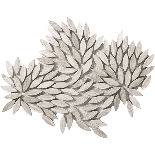 Metro Cream Leaf Mosaic 9" x 10" Tile