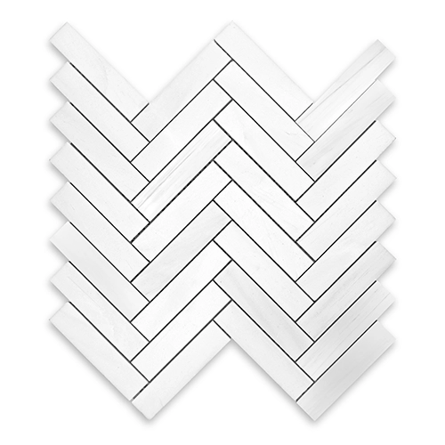 Bianco Dolomite - Herringbone 1" x 4" Honed