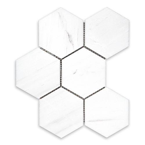 Bianco Dolomite - Hexagon 4" Polished