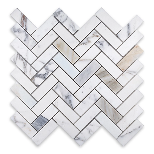 Calacatta Gold - Herringbone 1" x 3" Polished