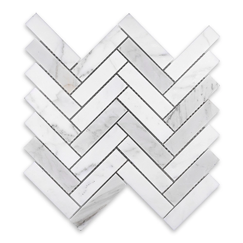 Calacatta Gold - Herringbone 1" x 4" Honed