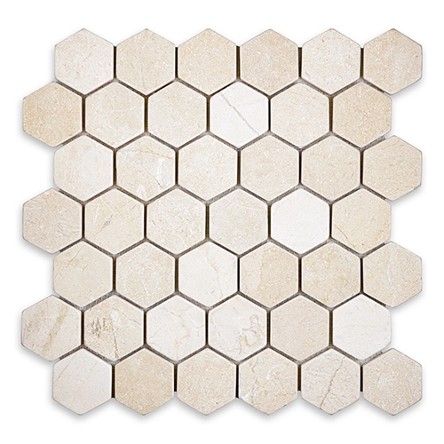 Crema Marfil - Hexagon 2" Tumbled