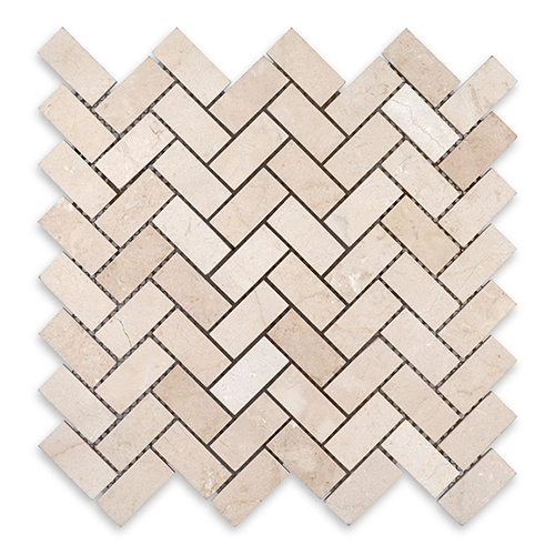 Crema Marfil - Herringbone 1" x 2" Polished
