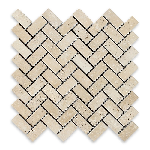 Ivory Premium - Herringbone 1" x 2" Tumbled