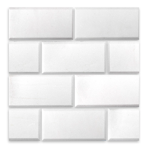 Thassos White 3" x 6" Beveled Honed