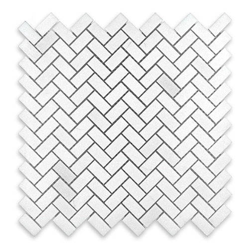Thassos White - Herringbone 5/8"x1-1/4" Polished
