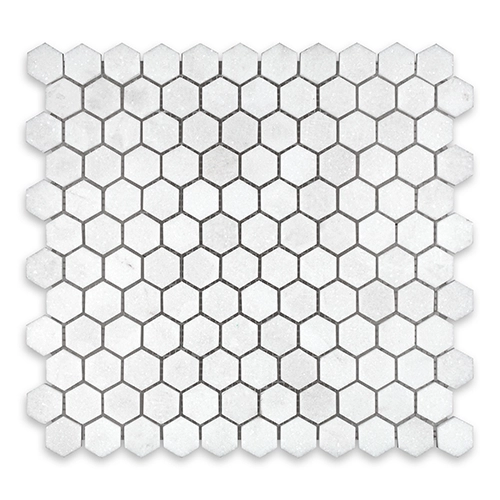 Thassos White - Hexagon 1" Honed