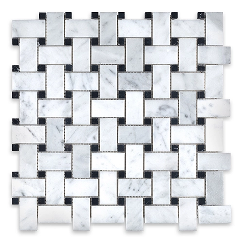 nsr-white-carrara-basketweave-w-black-dot-honed