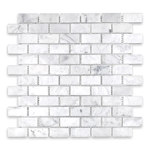 White Carrara - Brick 1" x 2" Polished