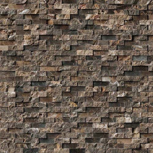 Marble Mosaic tile in Emperador Splitface Mosaic