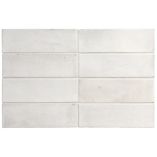 Soco Matte 2" x 6" White Porcelain Tile