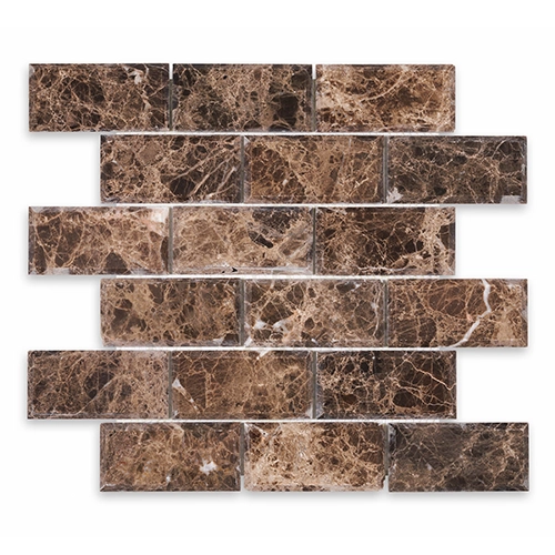Emperador Dark - Brick 2" x 4" Beveled Polished