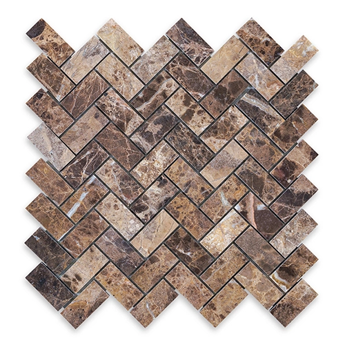 Emperador Dark - Herringbone 1" x 2"