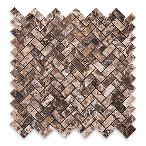 Emperador Dark - Herringbone 5/8"x1-1/4"