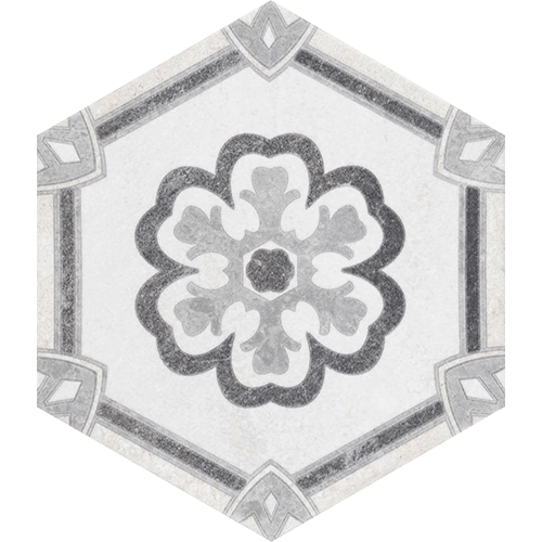 Mazzo Hex Deco Lily Pad 8-1/2" x 9-3/4" Porcelain F/W Tile